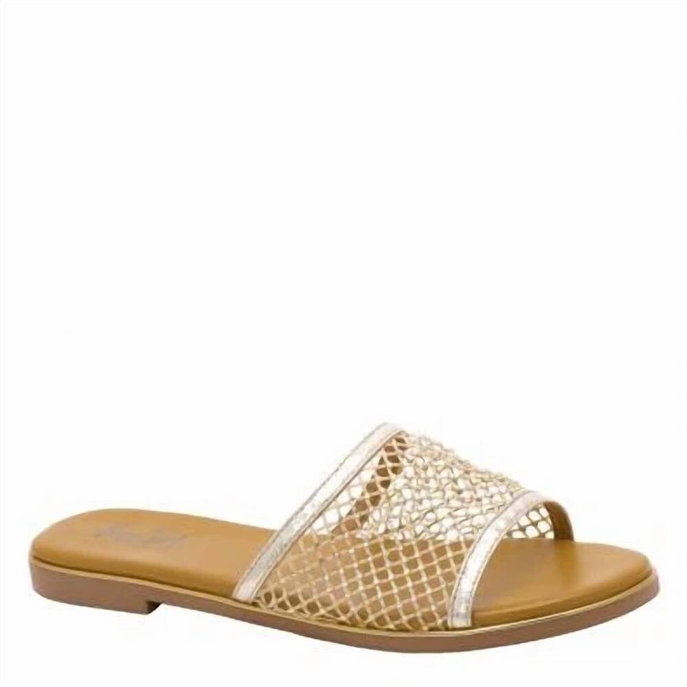 NEW CORKYS FOOTWEAR women's just meshin with ya sandal in gold